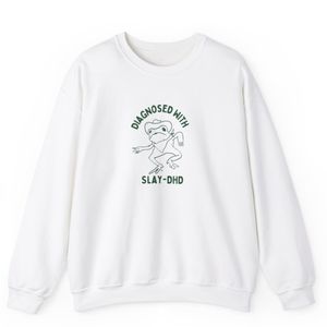Diagnosed with slay Sweatshirt, Size S, White